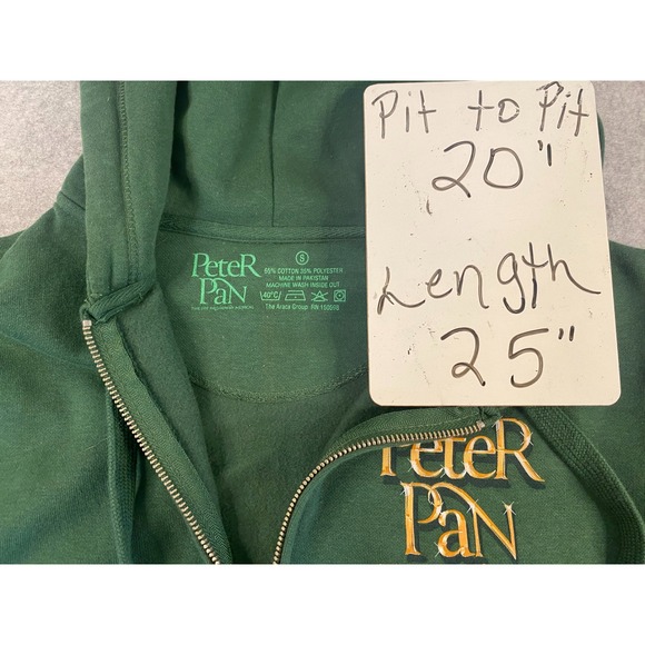 Peter Pan Broadway Musical (2024) Official Merch Zip Up Hoodie Green UNISEX SM - Picture 3 of 6